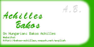 achilles bakos business card